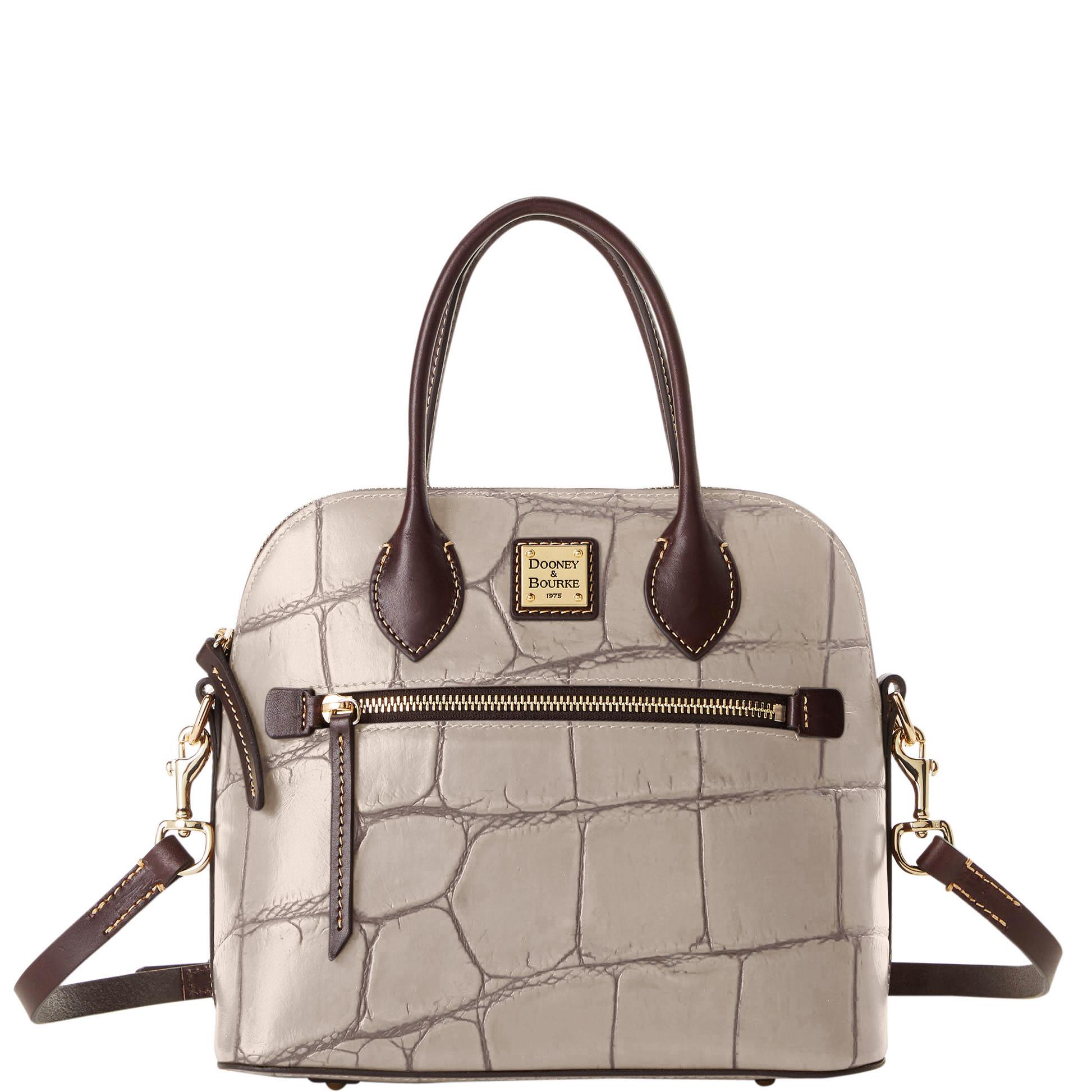 Dooney & Bourke Women's Denison Domed Leather Satchel Bag in Taupe