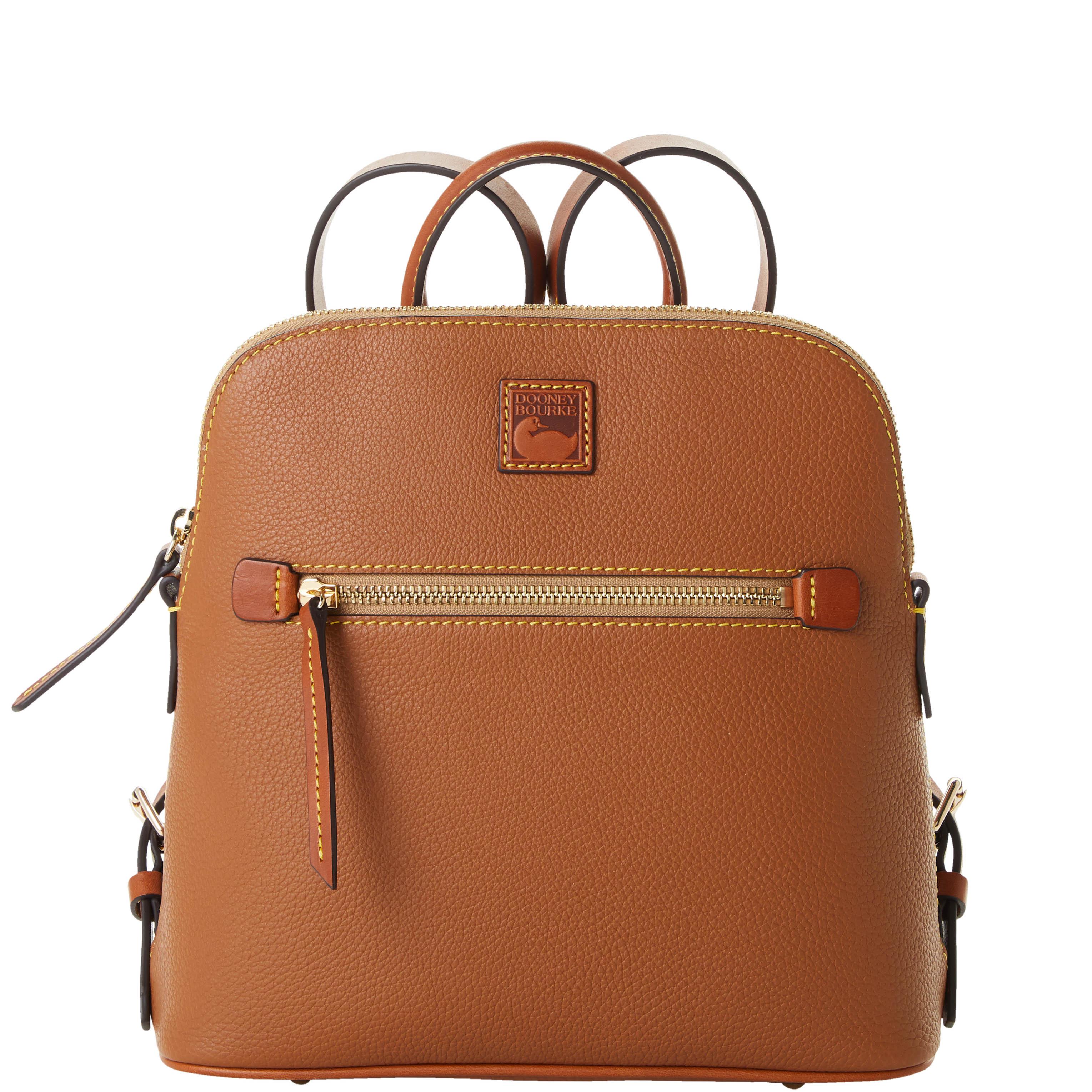 Dooney & Bourke Women's Pebble Grain Leather Backpack in Caramel