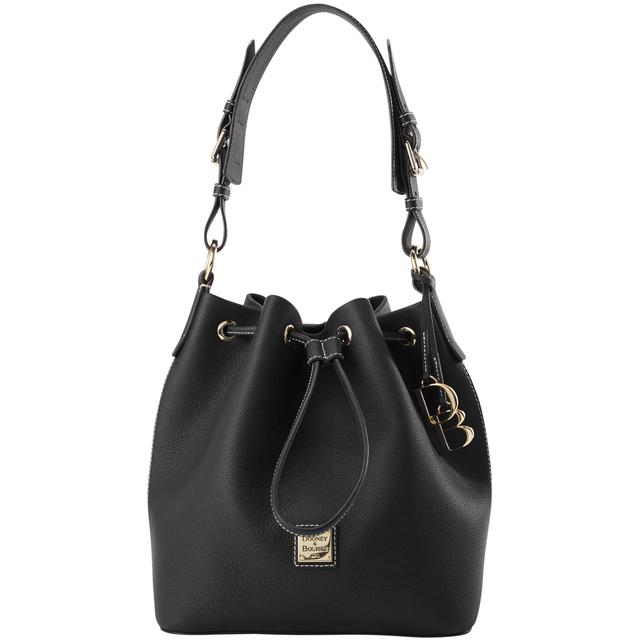 Dooney & Bourke Women's Sorrento Drawstring Leather Shoulder Bag in Black