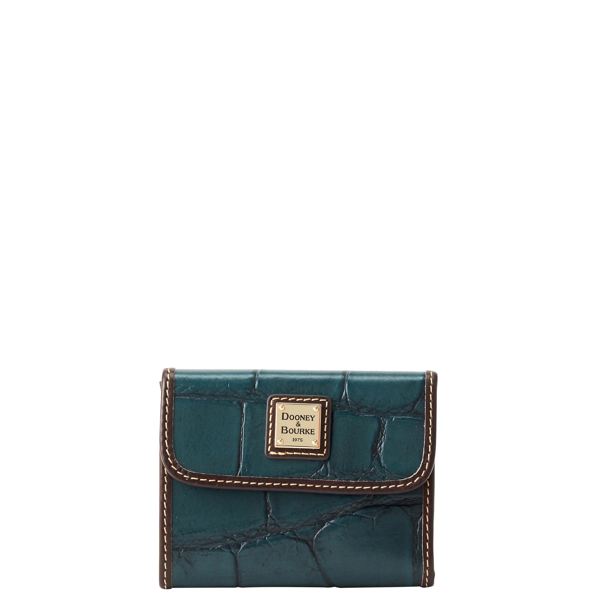Dooney & Bourke Women's Denison Small Flap Leather Wallet in Deep Teal