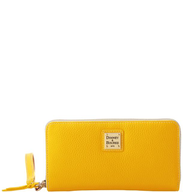 Dooney & Bourke Women's Lucca Leather Large Zip Around Wristlet in Dandelion