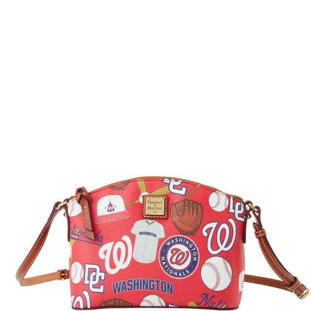 Dooney & Bourke Women's MLB Nationals Suki Crossbody Coated Cotton Shoulder Bag in Red