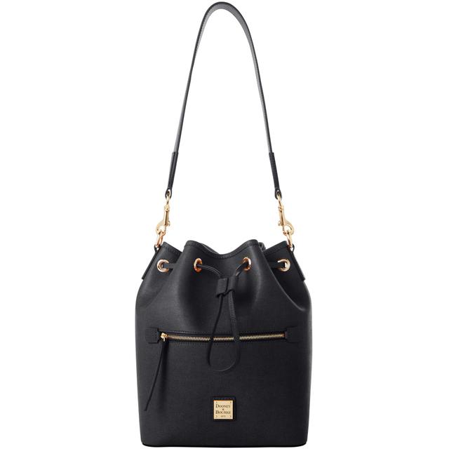 Dooney & Bourke Women's Saffiano Drawstring Leather Shoulder Bag in Black