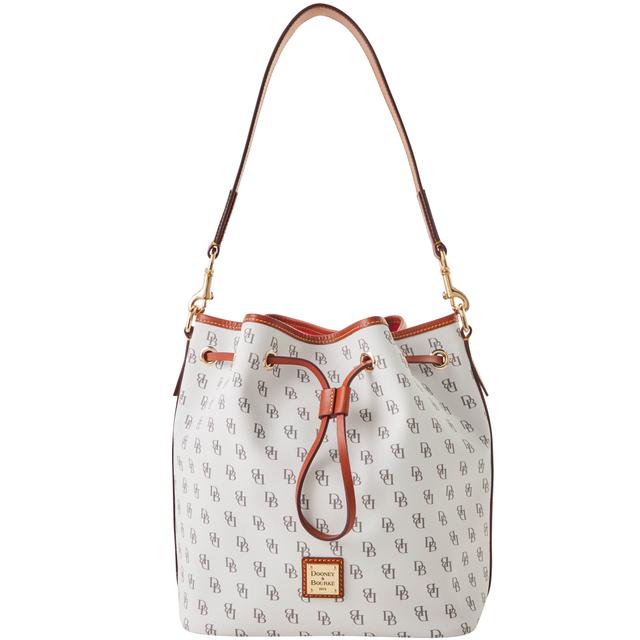 Dooney & Bourke Women's Gretta Drawstring Coated Cotton Shoulder Bag in Bone