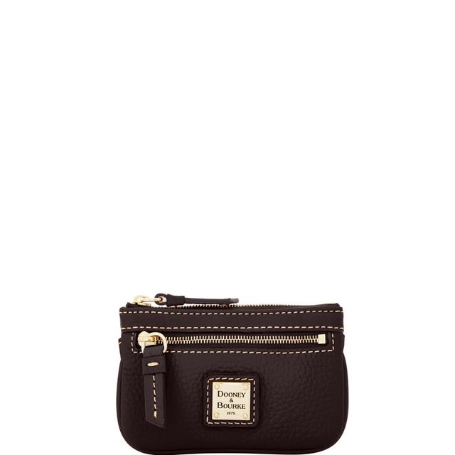 Dooney & Bourke Women's Pebble Grain Small Coin Case in Black Black, Leather