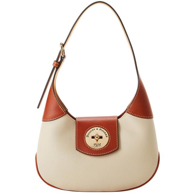 Dooney & Bourke Women's Pebble Turnlock Leather Hobo 26 Bag in Bone