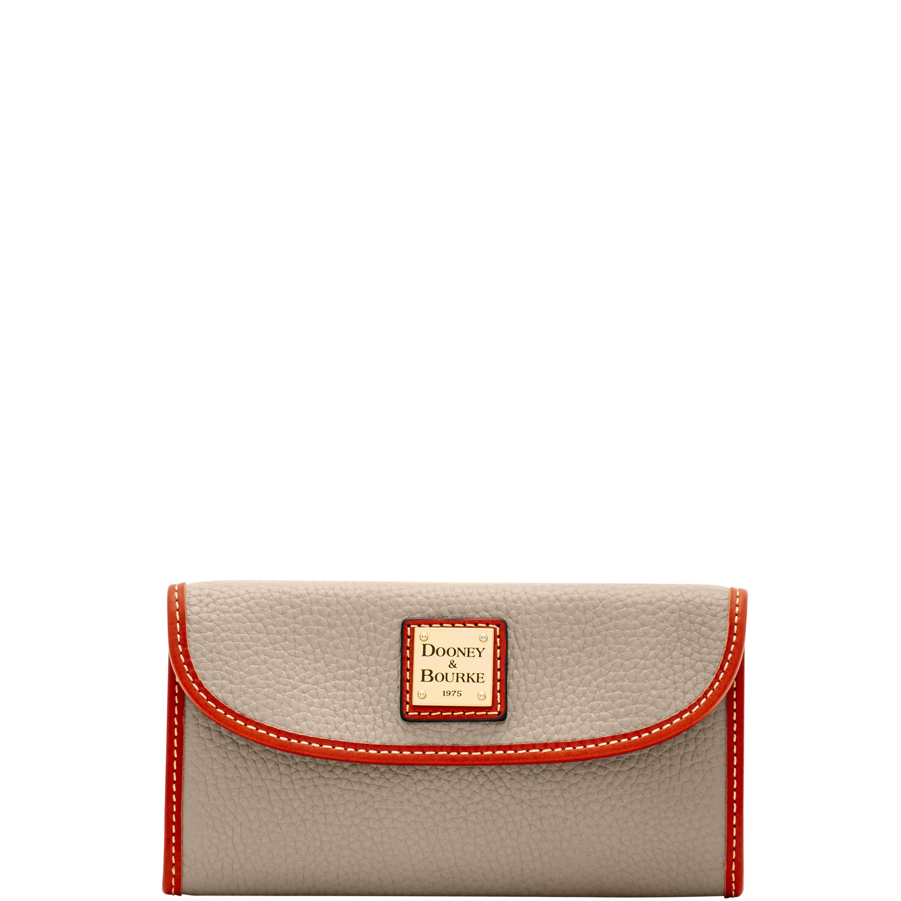 Dooney & Bourke Women's Pebble Grain Continental Leather Clutch Bag in Taupe