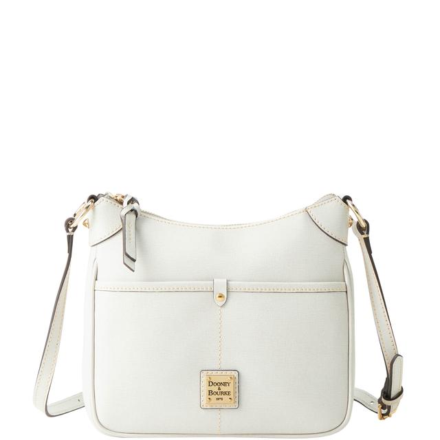 Dooney & Bourke Women's Saffiano Small Kimberly Crossbody Leather Shoulder Bag in Ecru