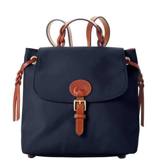 Dooney & Bourke Women's Nylon Flap Fabric Backpack in Navy