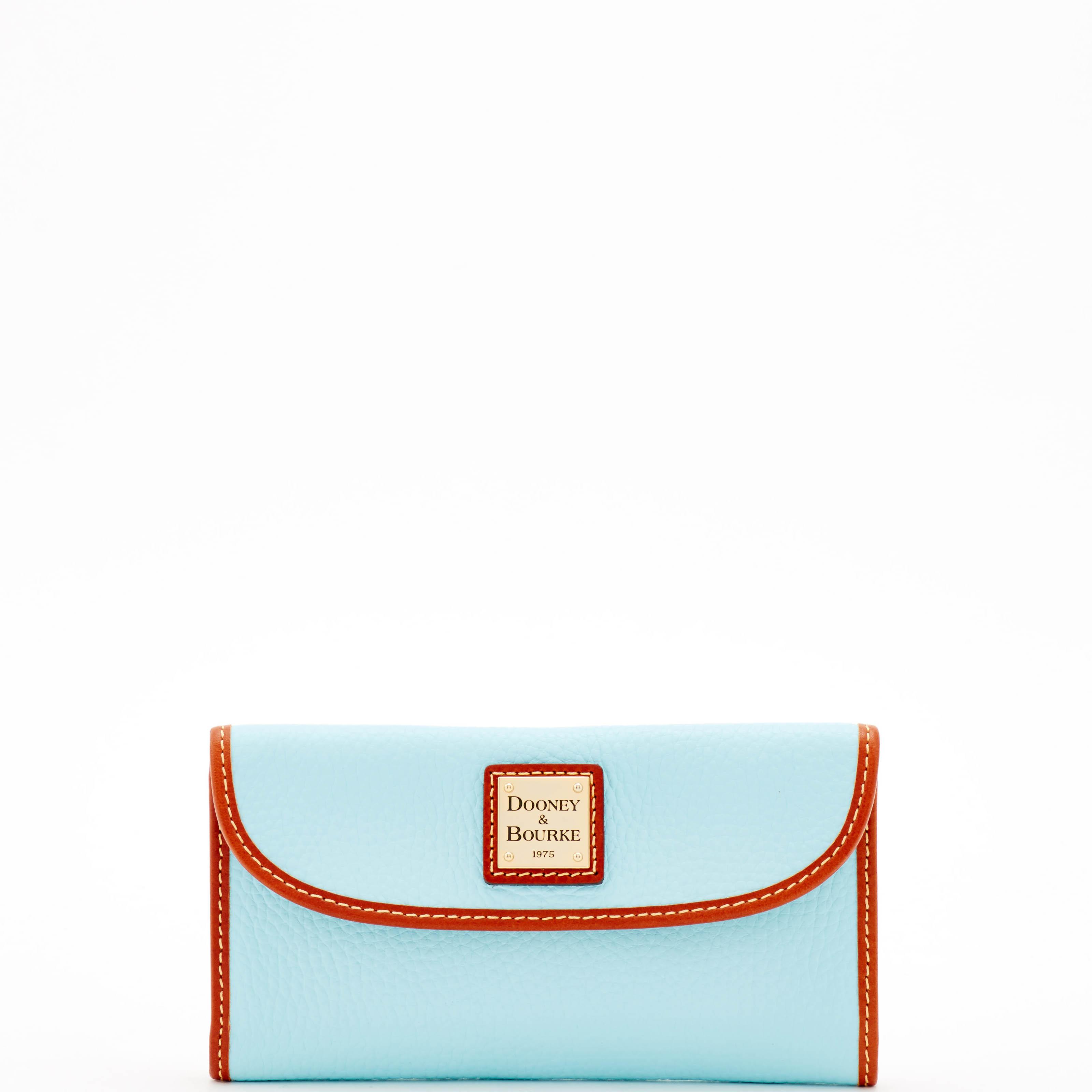 Dooney & Bourke Women's Pebble Grain Continental Leather Clutch Bag in Pale Blue