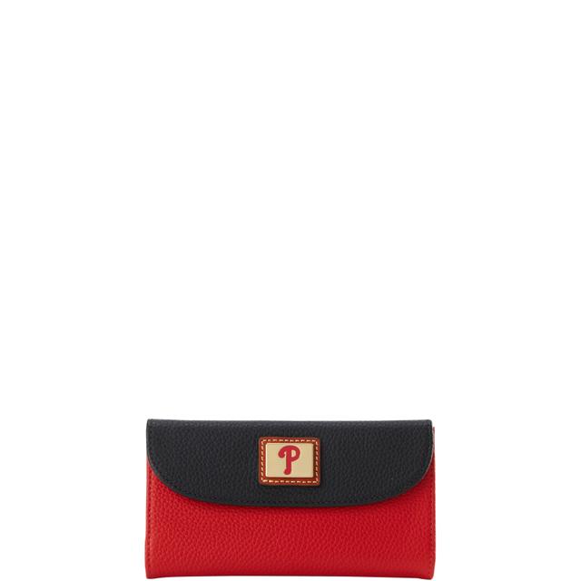 Dooney & Bourke Women's MLB Phillies Continental Leather Clutch in Red