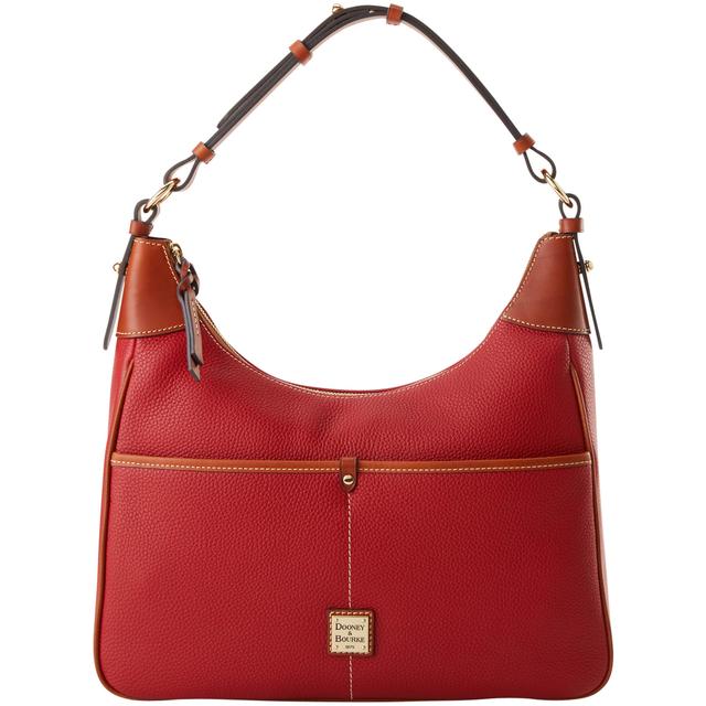 Dooney & Bourke Women's Pebble Grain Rebecca Leather Hobo Bag in Red