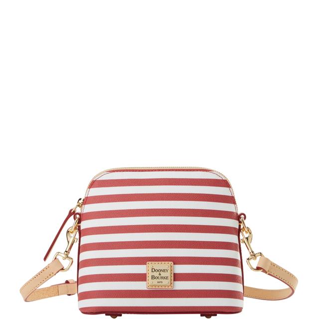 Dooney & Bourke Women's Skipper Domed Crossbody Coated Cotton Shoulder Bag in Red