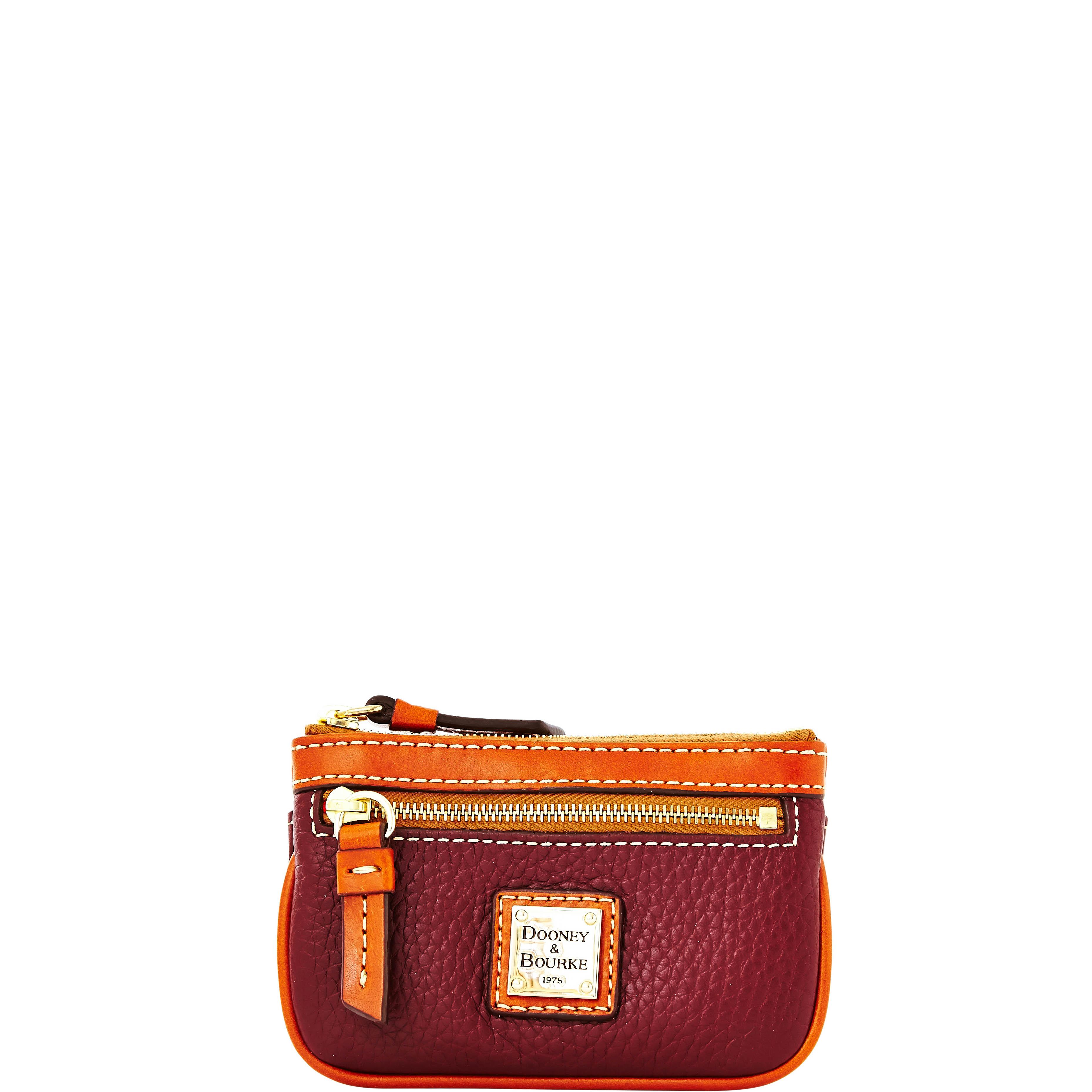 Dooney & Bourke Women's Pebble Grain Small Coin Case in Bordeaux, Leather