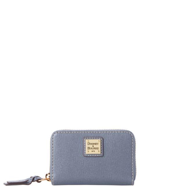 Dooney & Bourke Saffiano Large Zip Around Credit Card Case in Graphite, Leather