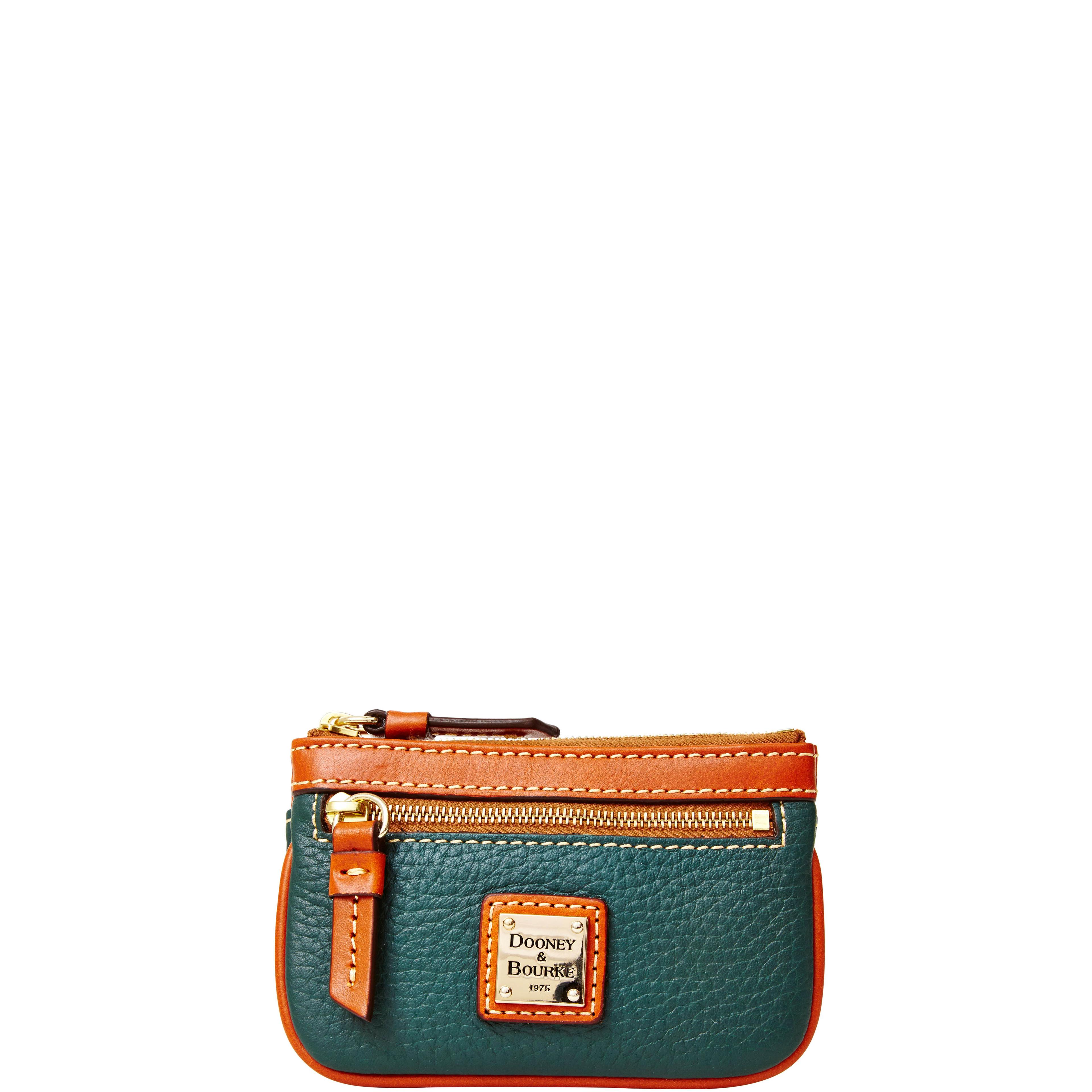 Dooney & Bourke Women's Pebble Grain Small Coin Case in Forest, Leather