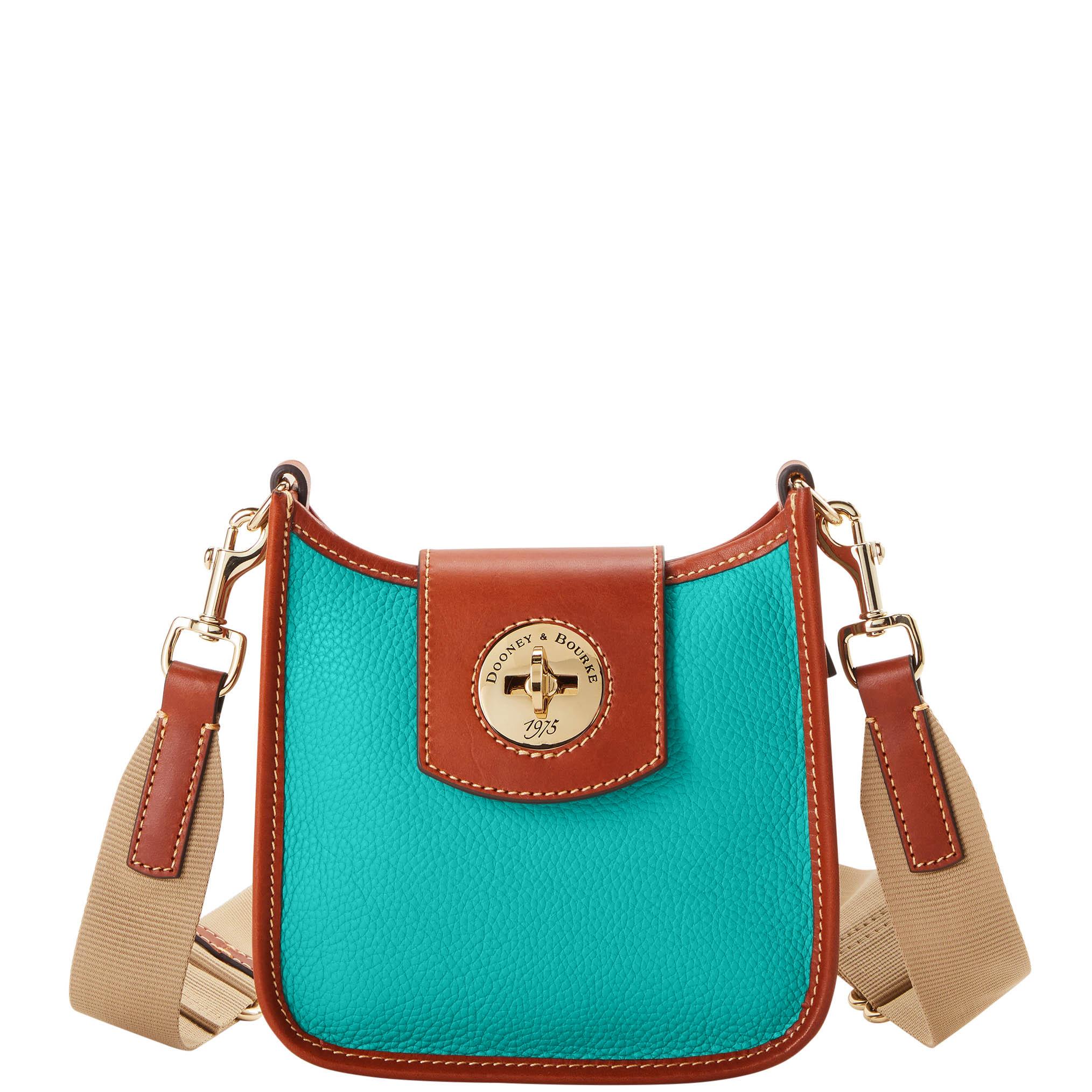 Dooney & Bourke Women's Pebble Turnlock Leather Messenger 20 Bag in Spearmint