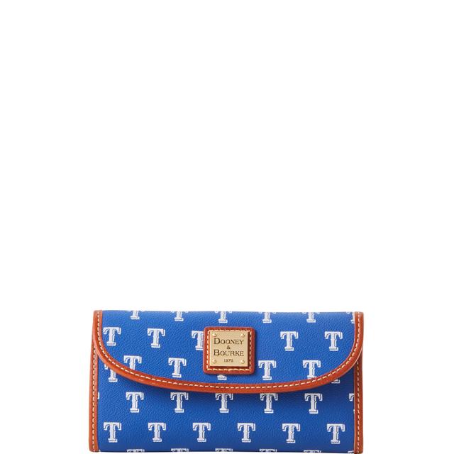 Dooney & Bourke Women's MLB Rangers Continental Coated Cotton Clutch Bag in Blue