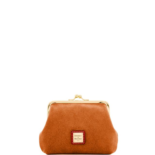 Dooney & Bourke Women's Suede Large Framed Leather Purse Bag in Honey