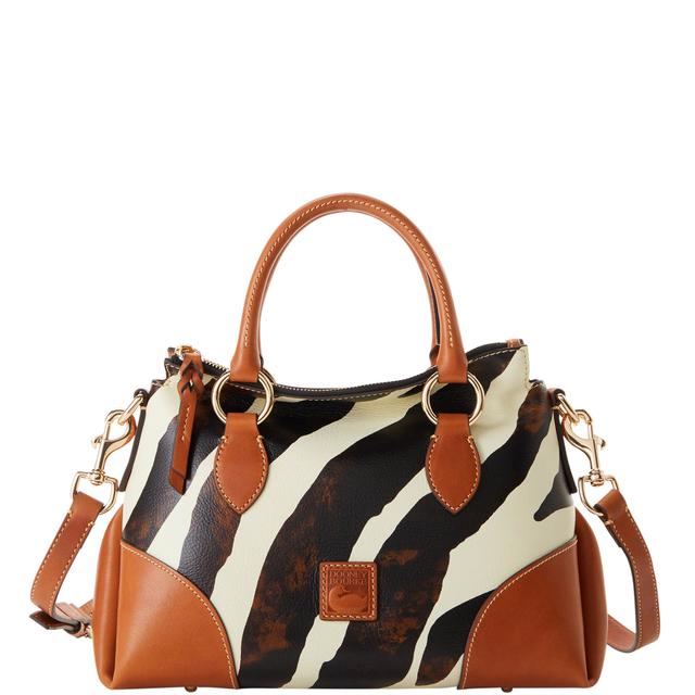 Dooney & Bourke Women's Zebra Leather Satchel 30 in Zebra Natural