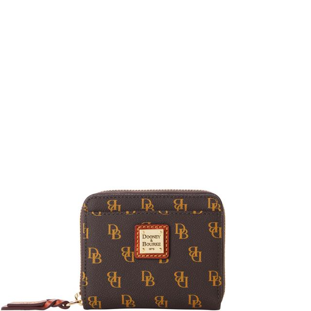 Dooney & Bourke Women's Gretta Small Zip Around Coated Cotton Wallet in Brown Tmoro
