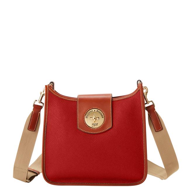 Dooney & Bourke Women's Pebble Turnlock Leather Messenger 28 Bag in Red