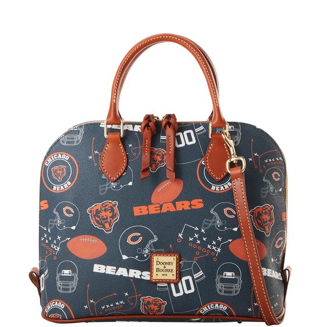 Dooney & Bourke Women's NFL Bears Zip Zip Coated Cotton Satchel Bag in Navy