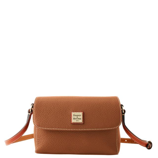 Caramel Rena Pebble Grain Leather Crossbody Bag