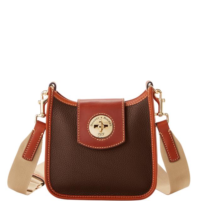 Dooney & Bourke Women's Pebble Turnlock Leather Messenger 20 Bag in Brown Tmoro