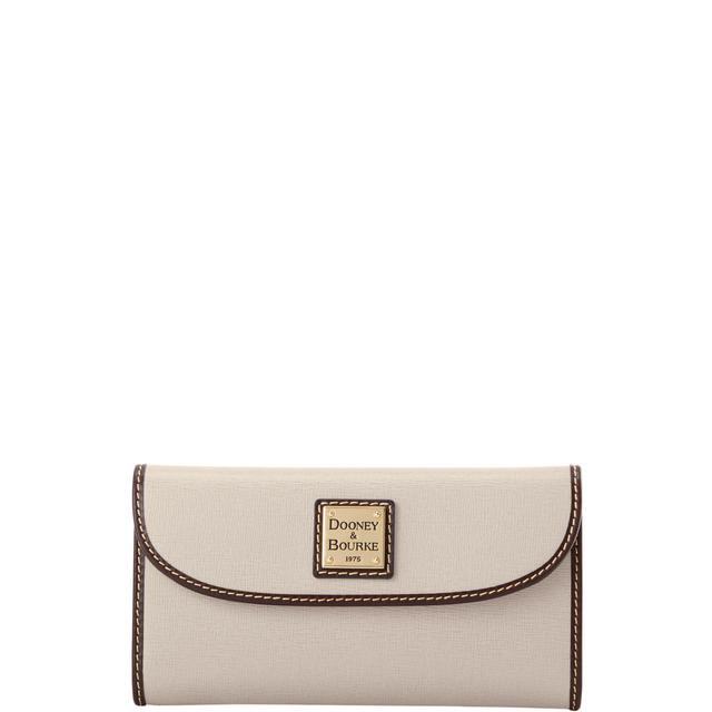 Dooney & Bourke Women's Saffiano Continental Leather Clutch in Ecru