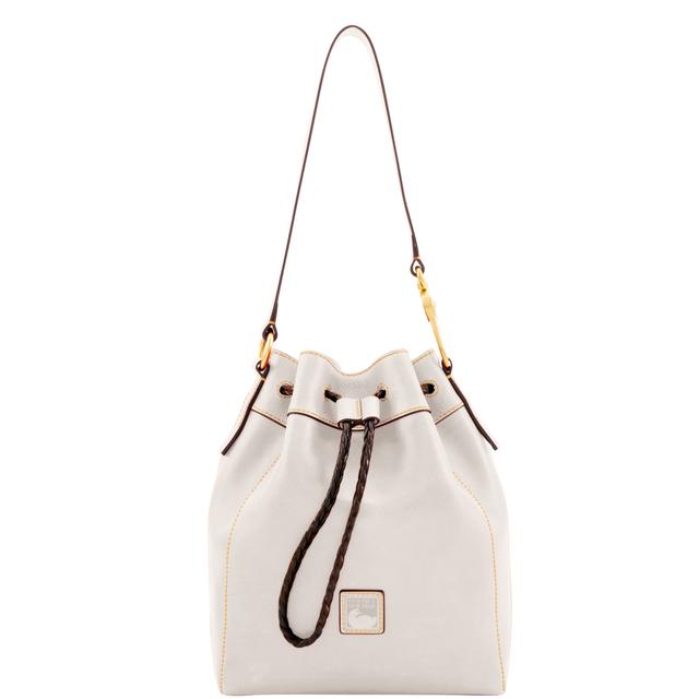 Dooney & Bourke Women's Florentine Hattie Drawstring Leather Shoulder Bag in Ecru