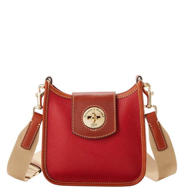 Dooney & Bourke Women's Pebble Turnlock Leather Messenger 20 Bag in Red