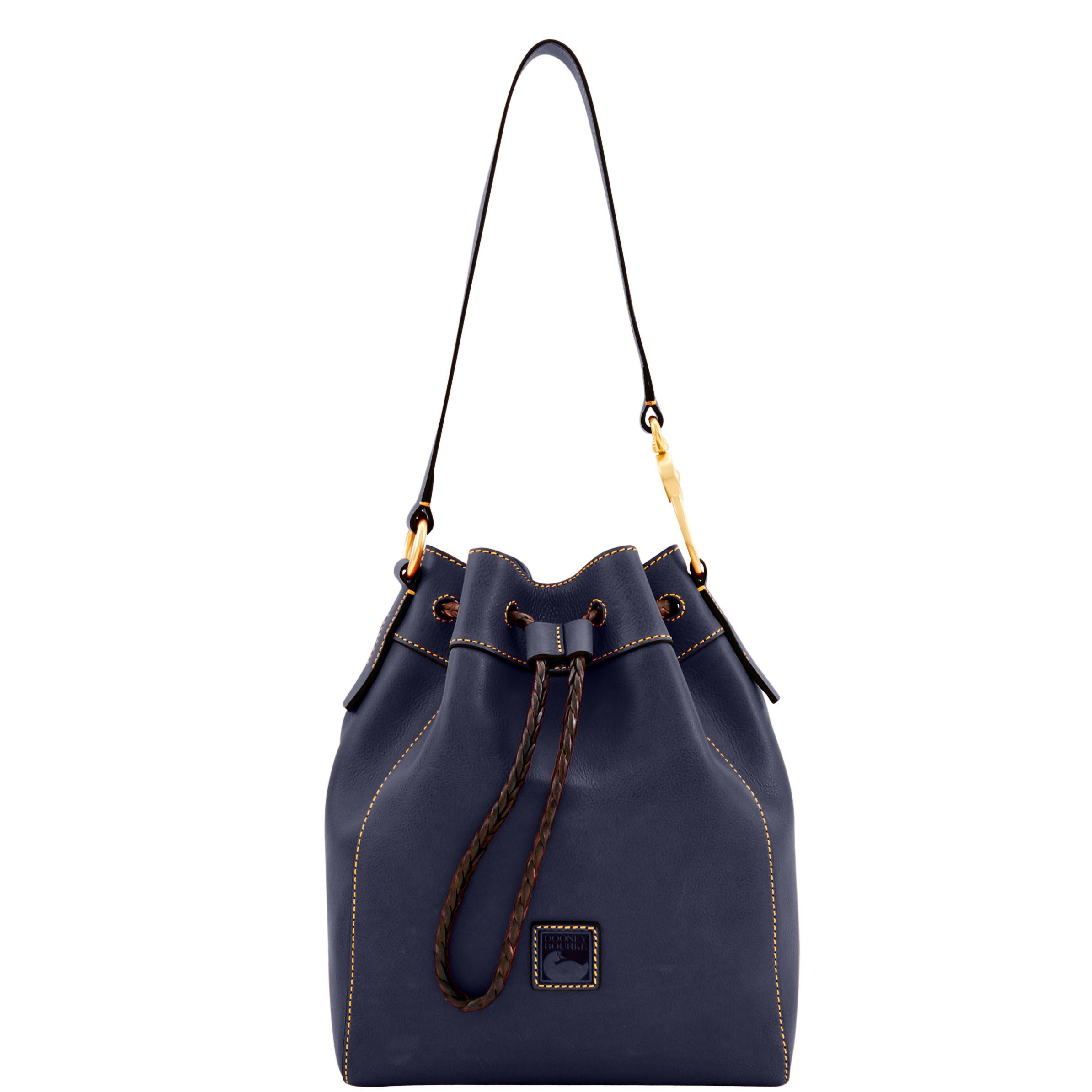 Dooney & Bourke Women's Florentine Hattie Drawstring Leather Shoulder Bag in Navy