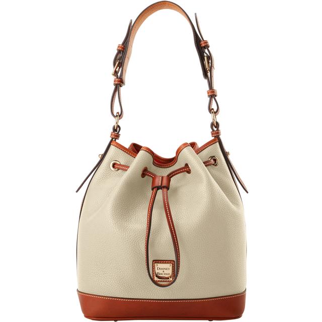 Dooney & Bourke Women's Pebble Grain Drawstring Leather Shoulder Bag in Bone