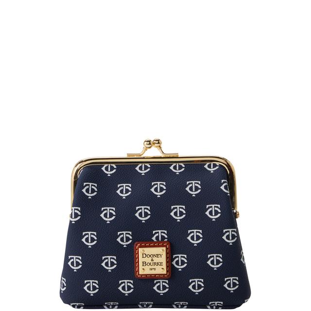 Dooney & Bourke Women's MLB Twins Large Framed Purse in Navy, Coated Cotton