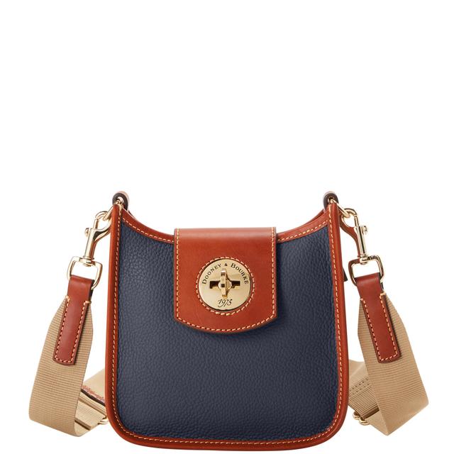 Dooney & Bourke Women's Pebble Turnlock Leather Messenger 20 Bag in Midnight Blue