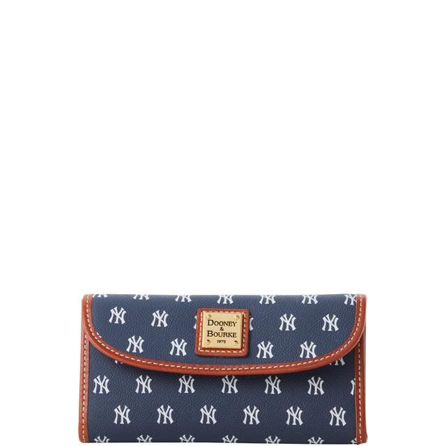 Dooney & Bourke Women's MLB Yankees Continental Coated Cotton Clutch Bag in Navy