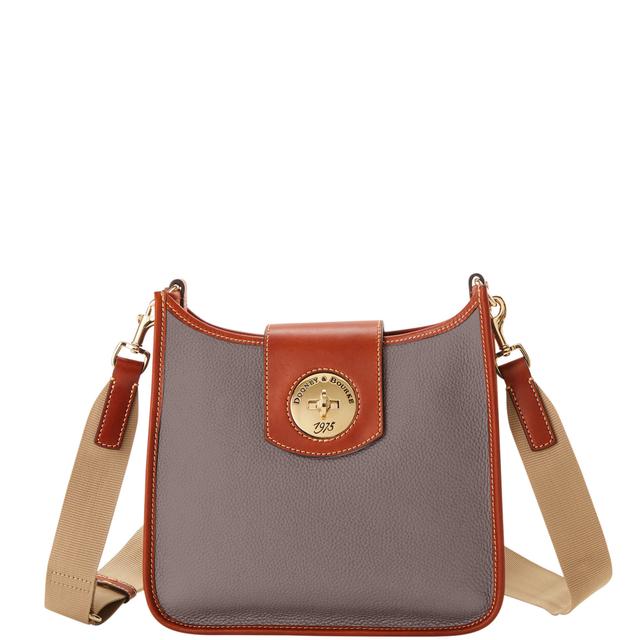 Dooney & Bourke Women's Pebble Turnlock Leather Messenger 28 Bag in Elephant