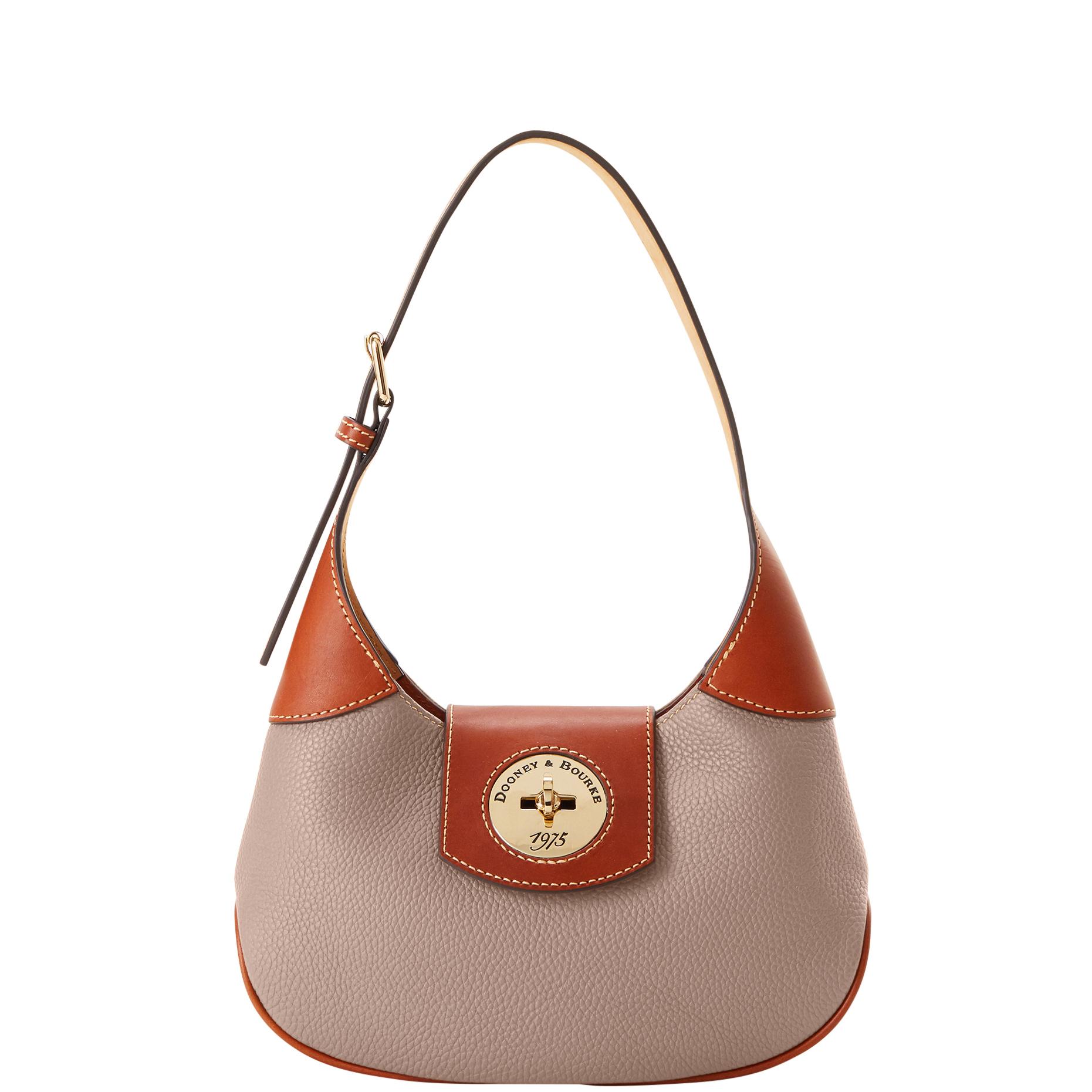 Dooney & Bourke Women's Pebble Turnlock Leather Hobo 26 Bag in Taupe