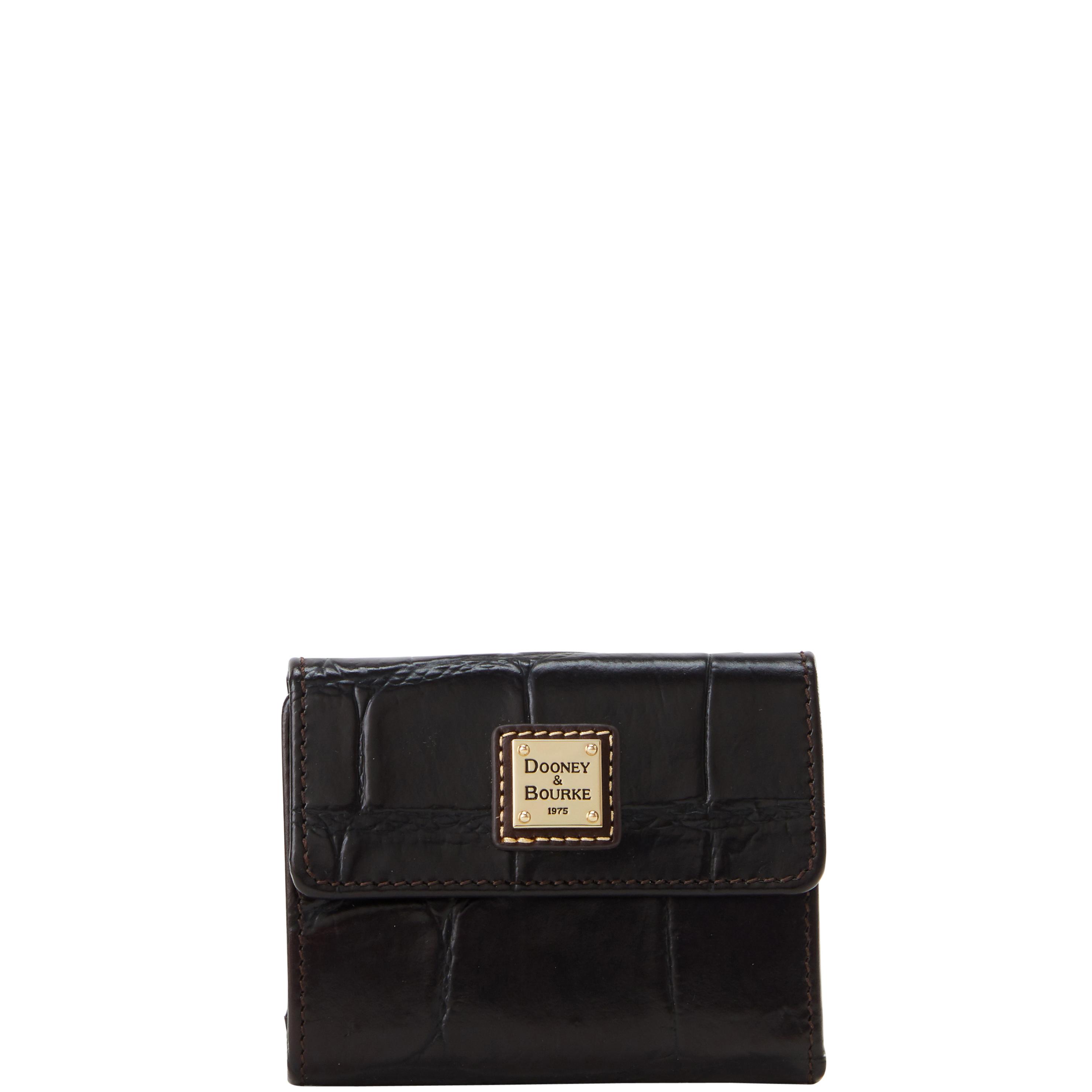 Dooney & Bourke Women's Denison Small Flap Leather Wallet in Espresso