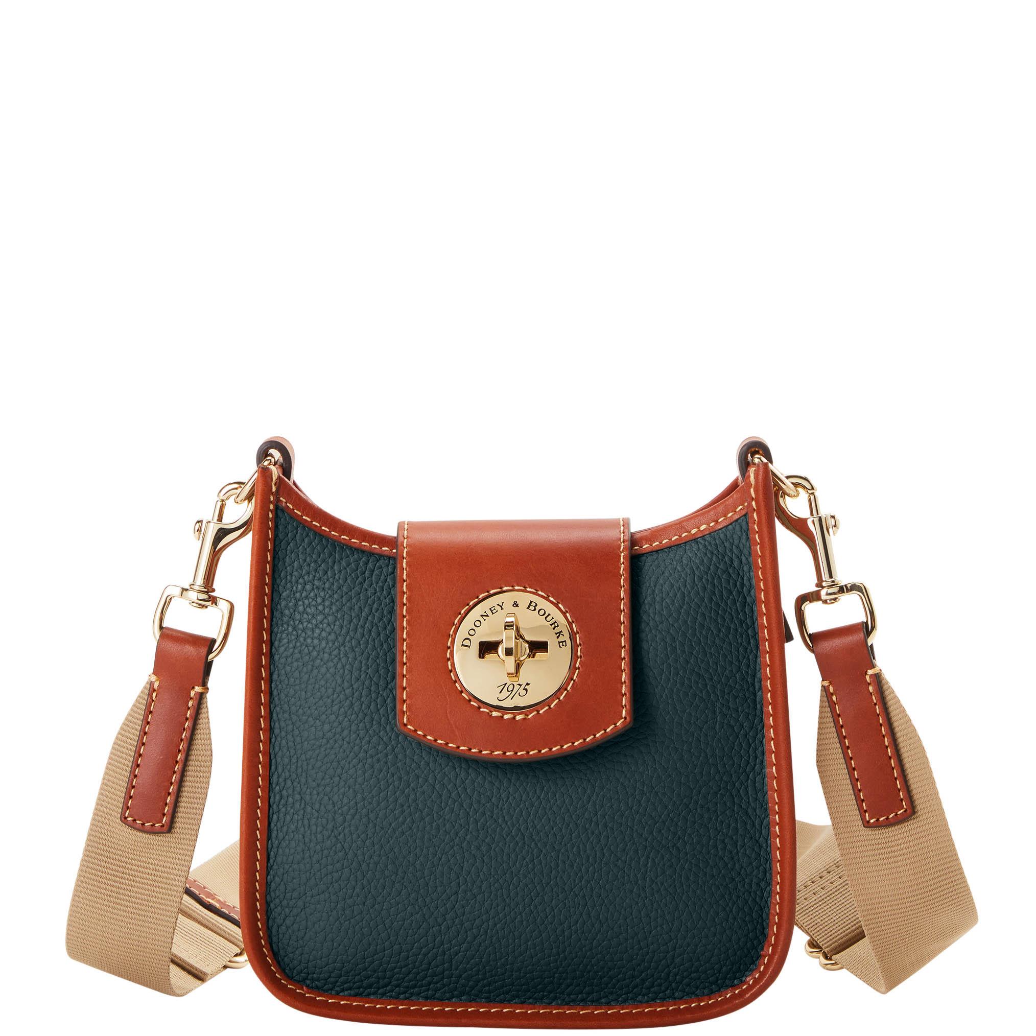 Dooney & Bourke Women's Pebble Turnlock Leather Messenger 20 Bag in Forest