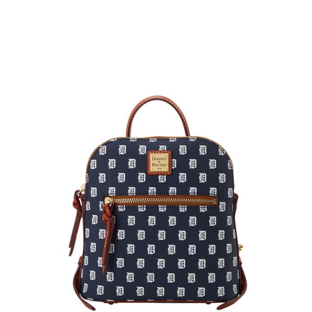 Dooney & Bourke Women's MLB Tigers Small Coated Cotton Backpack in Navy