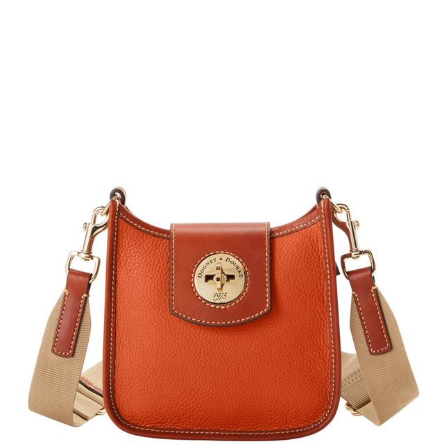 Dooney & Bourke Women's Pebble Turnlock Leather Messenger 20 Bag in Coral