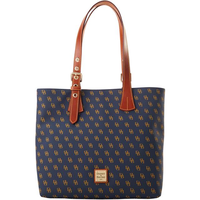Dooney & Bourke Women's Gretta Emily Coated Cotton Tote Shopping Bag in Navy