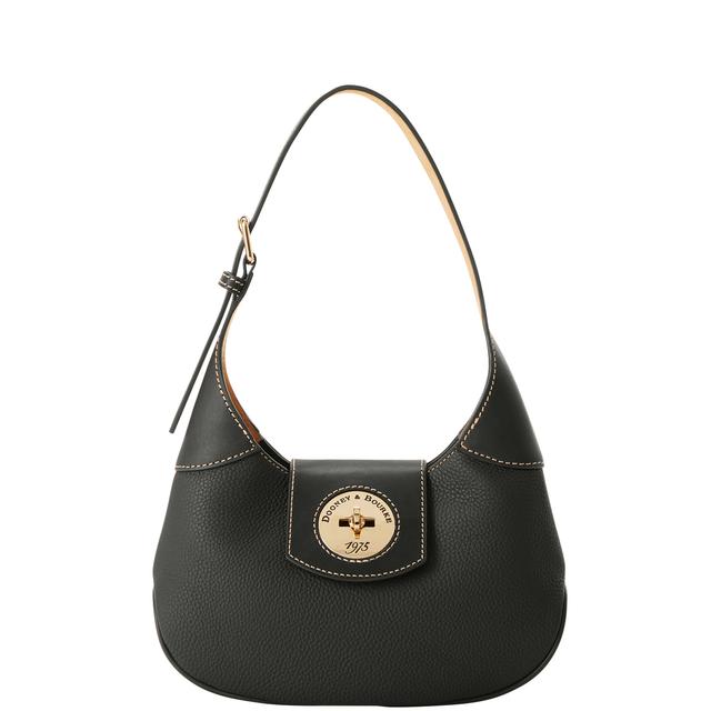 Dooney & Bourke Women's Pebble Turnlock Leather Hobo 26 Bag in Black Black