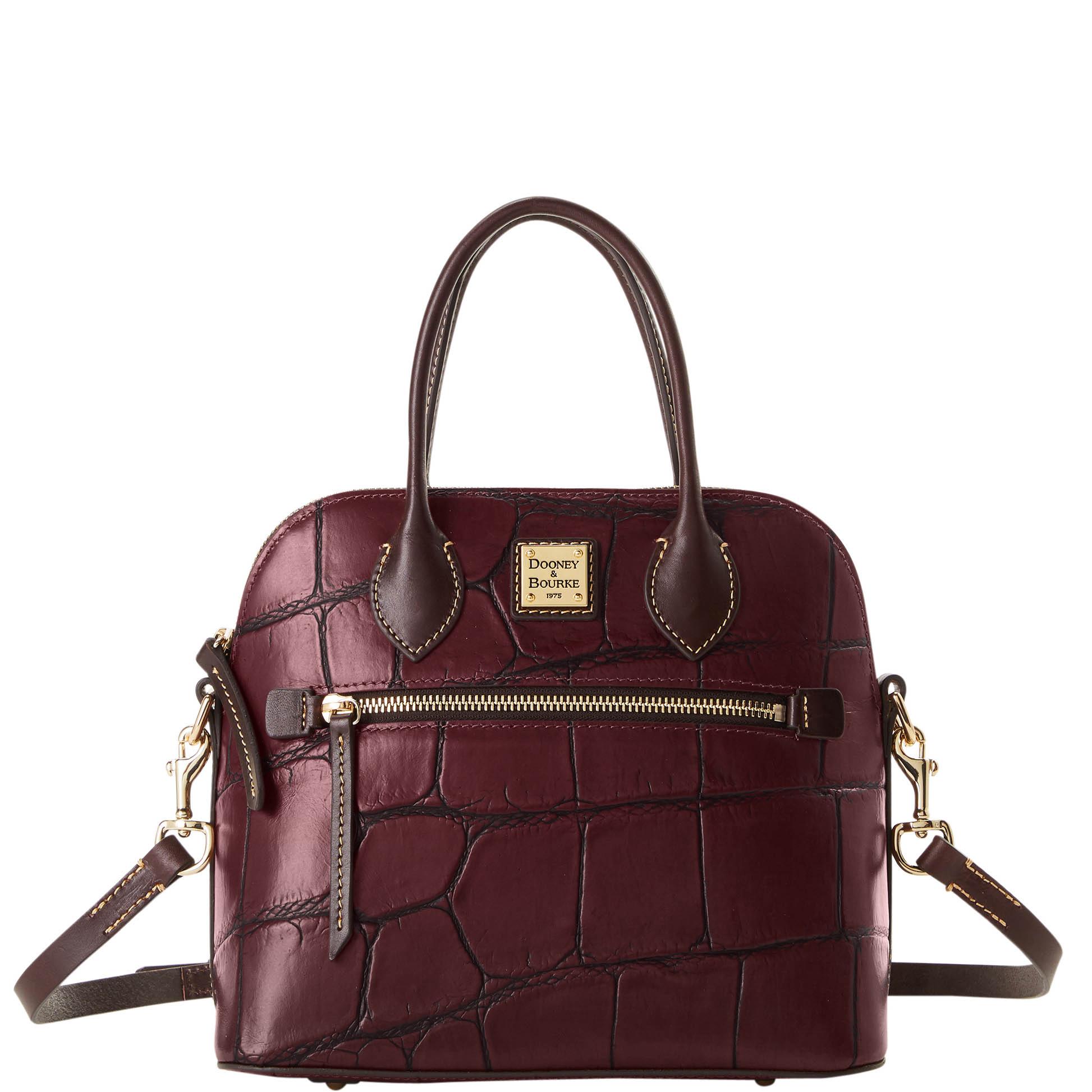 Dooney & Bourke Women's Denison Domed Leather Satchel Bag in Bordeaux