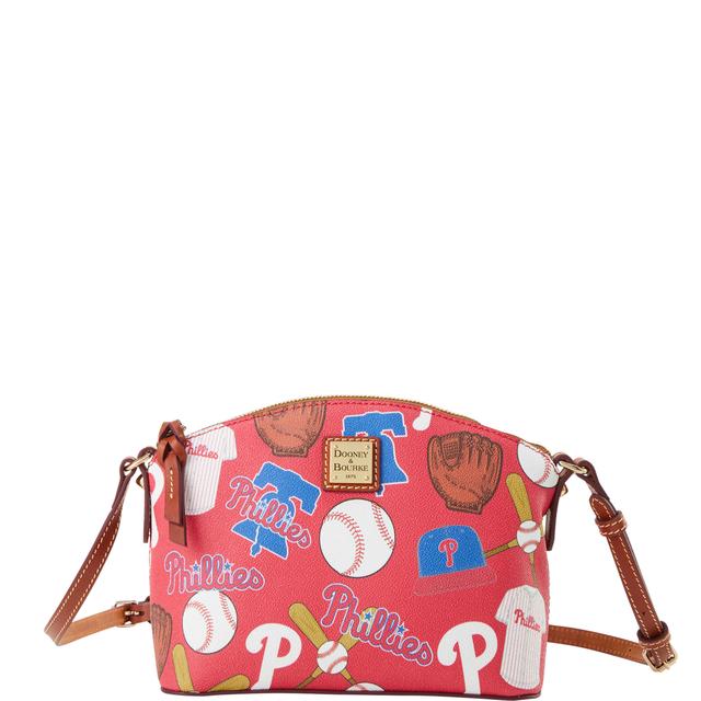 Dooney & Bourke Women's MLB Phillies Suki Crossbody Coated Cotton Shoulder Bag in Red