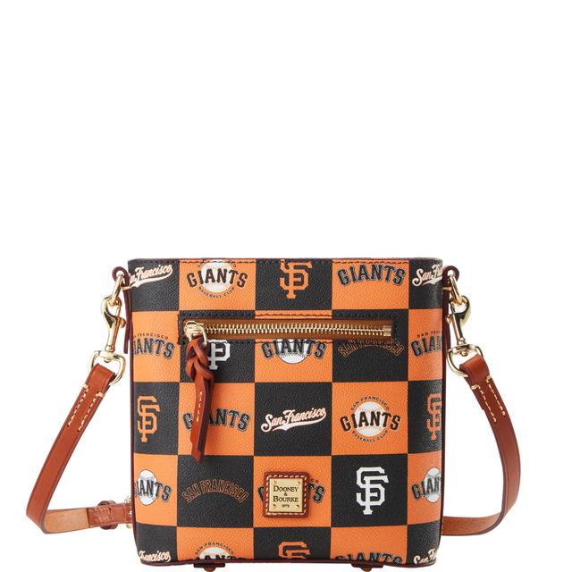 Dooney & Bourke Women's MLB Giants Small Zip Crossbody Coated Cotton Shoulder Bag in Black