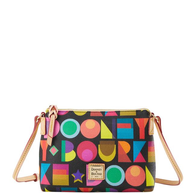 Dooney & Bourke Women's Art Deco Coated Cotton Crossbody Pouchette in Black