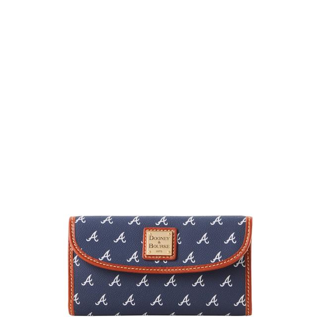 Dooney & Bourke Women's MLB Braves Continental Coated Cotton Clutch Bag in Navy